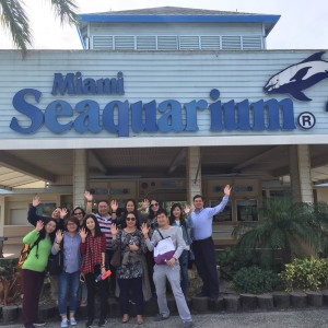 China group at Miami Seaquarium Pre-Huddle FAM